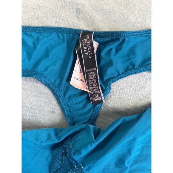 Victoria's Secret Teal silky thong women's size XXL NWT - Picture 3 of 4